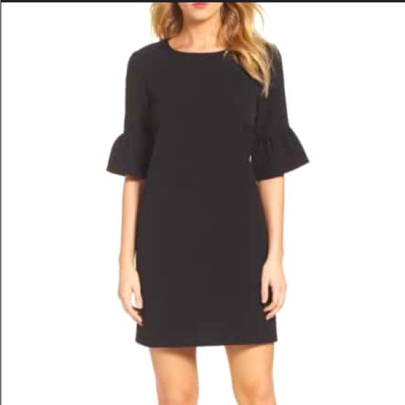 LOFT Dresses & Skirts - LOFT Dress - Black Ruffle Sleeve Mini Dress
